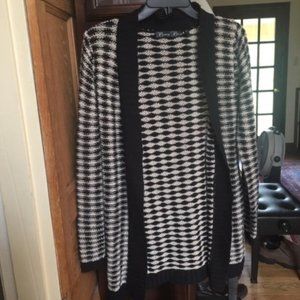 Black and Cream Cardigan Sweater